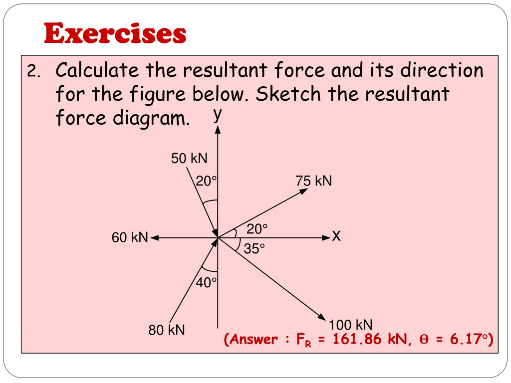 exercises 2 calculate the resultant force