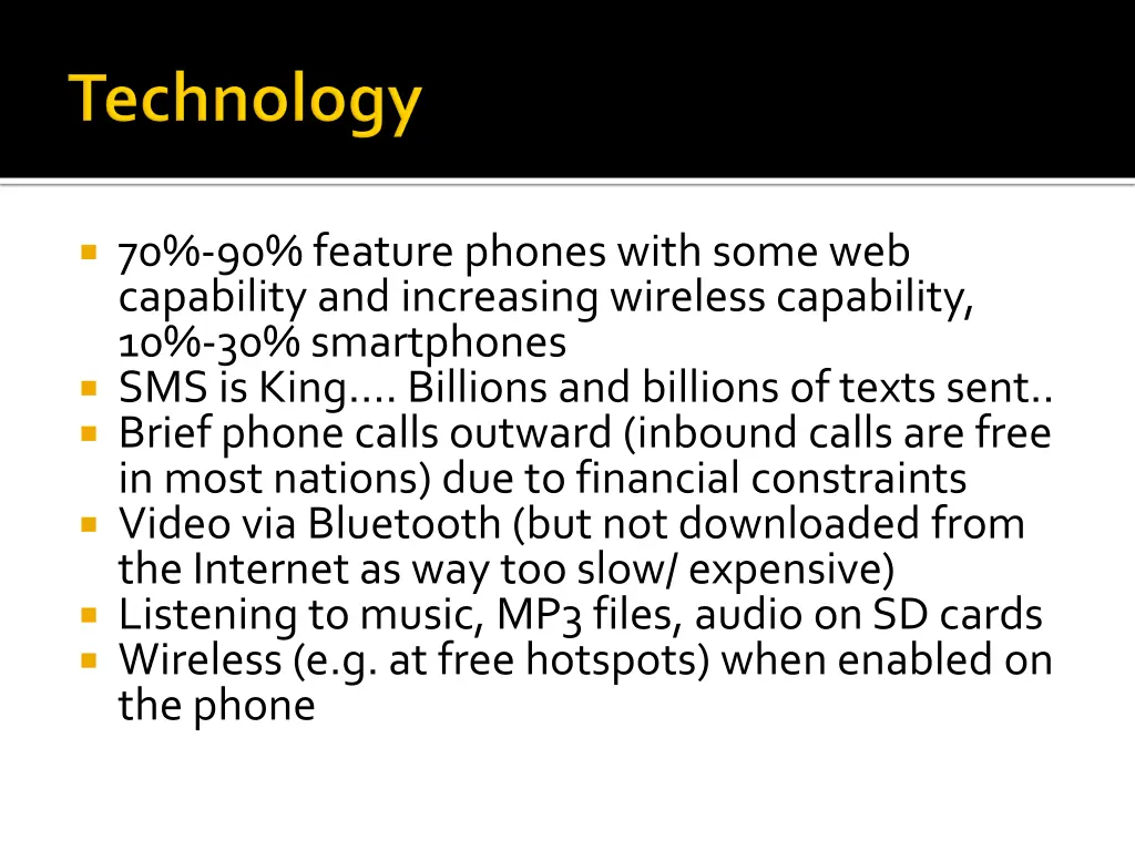70 90 feature phones with some web capability