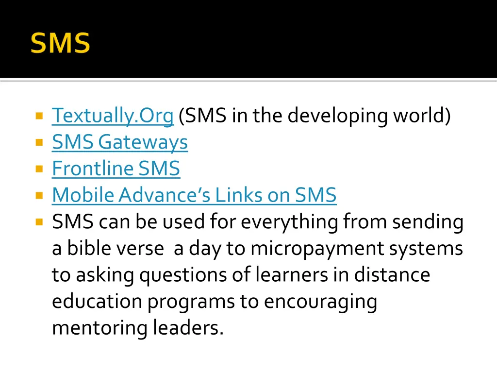textually org sms in the developing world