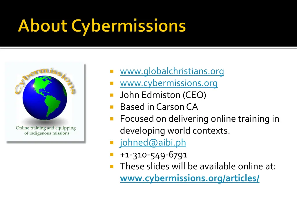 www globalchristians org www cybermissions