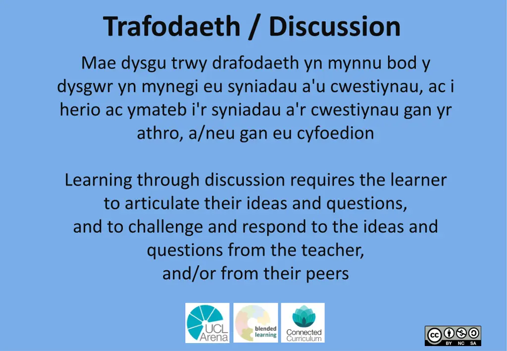 trafodaeth discussion