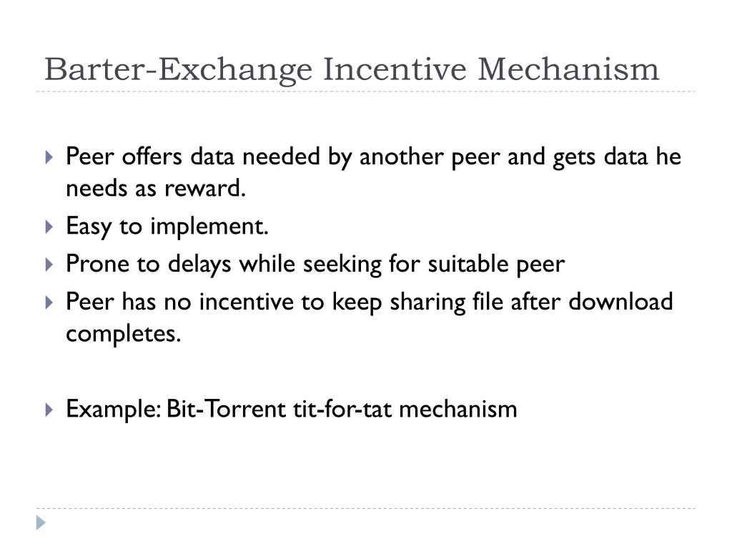 barter exchange incentive mechanism