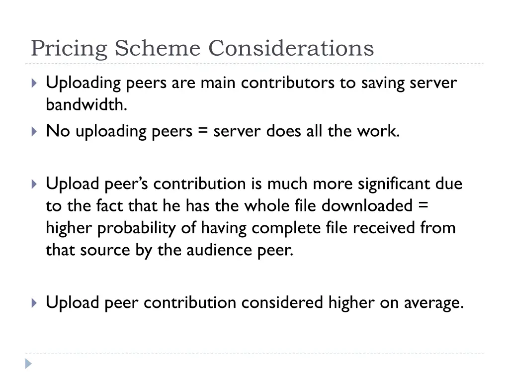 pricing scheme considerations