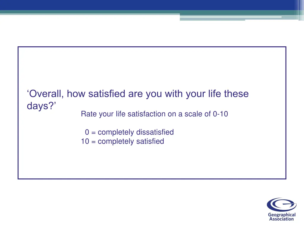 overall how satisfied are you with your life