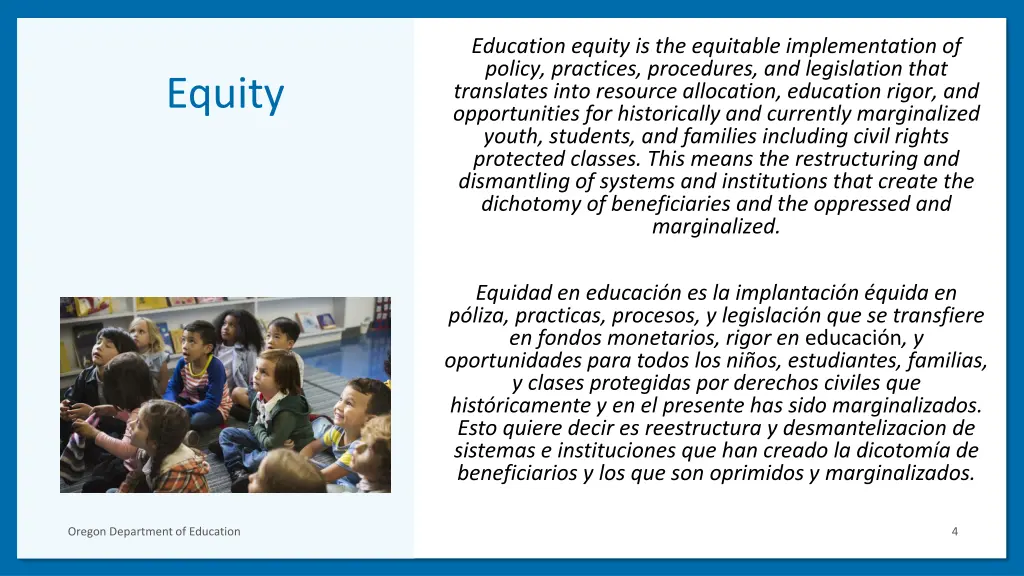 education equity is the equitable implementation