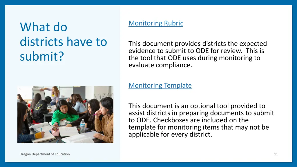 monitoring rubric