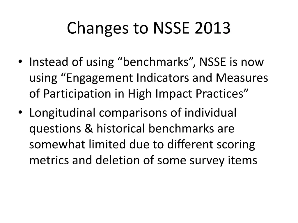 changes to nsse 2013 1