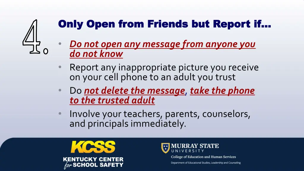 only open from friends but report if only open