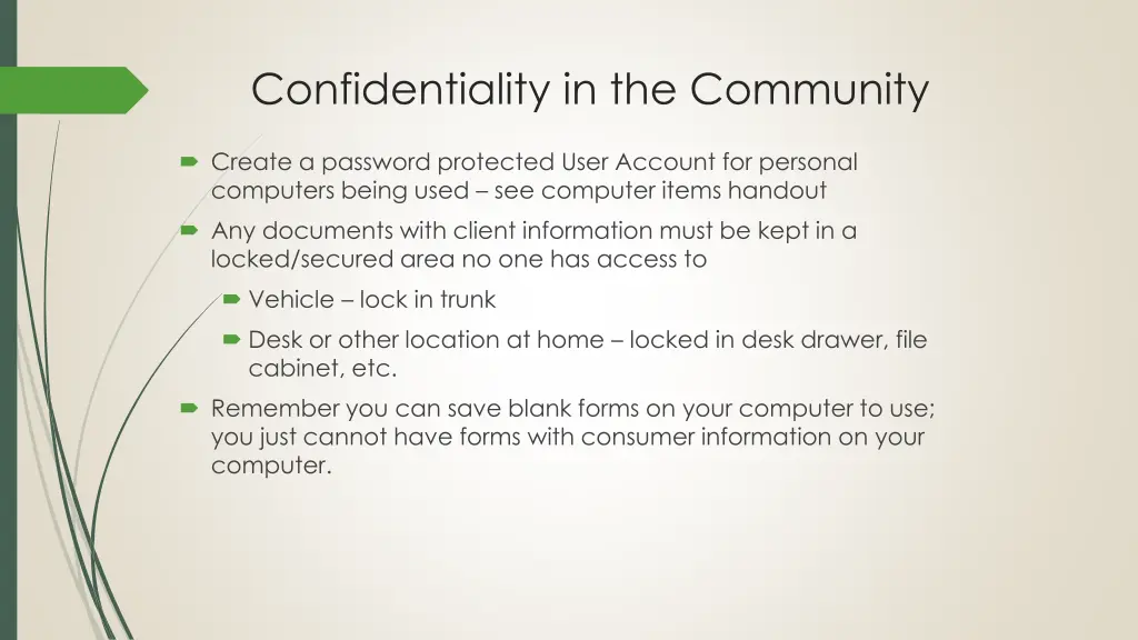 confidentiality in the community