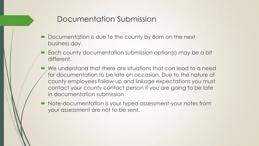 documentation submission