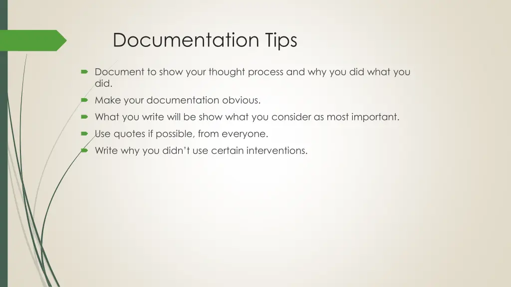 documentation tips