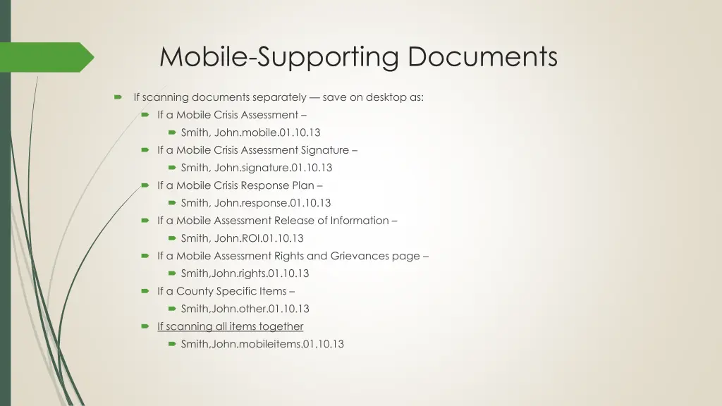 mobile supporting documents