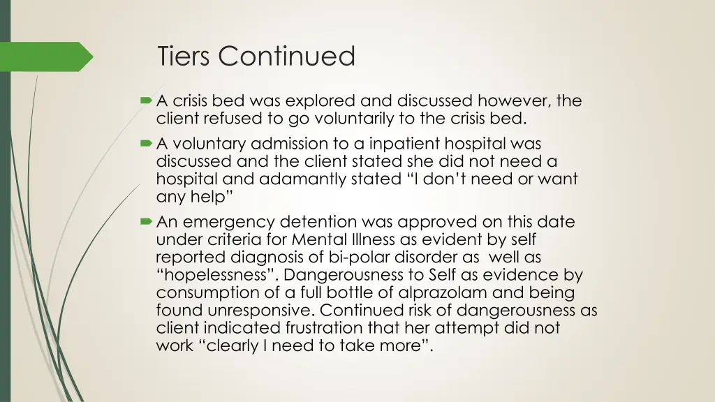 tiers continued