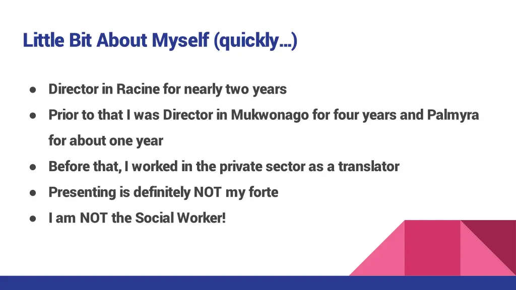little bit about myself quickly