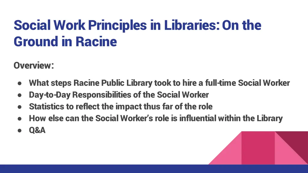 social work principles in libraries on the ground 1