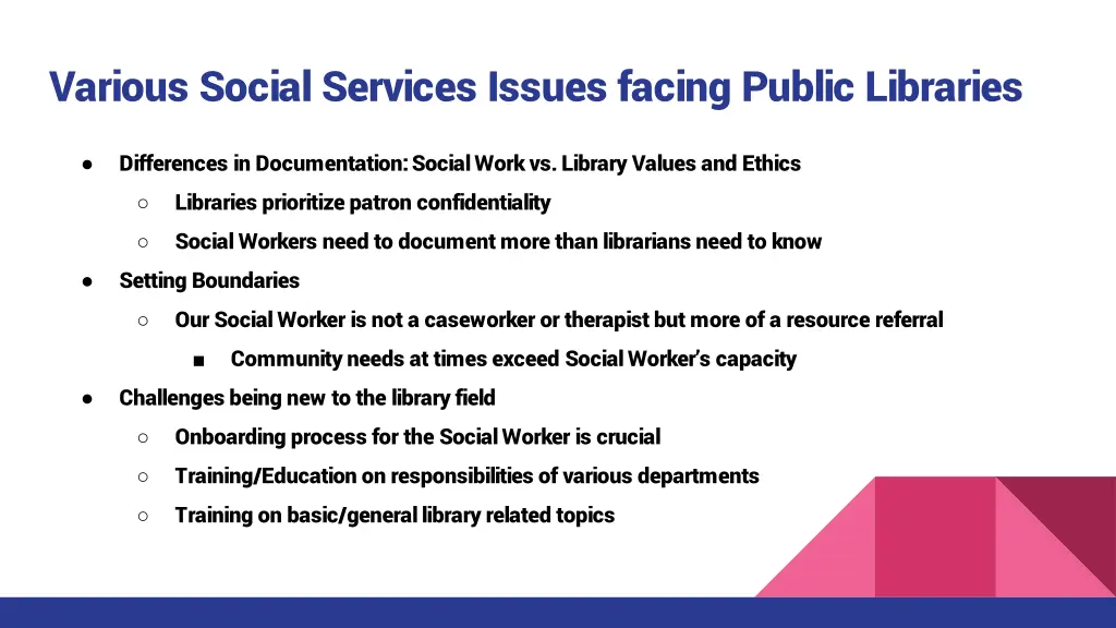 various social services issues facing public