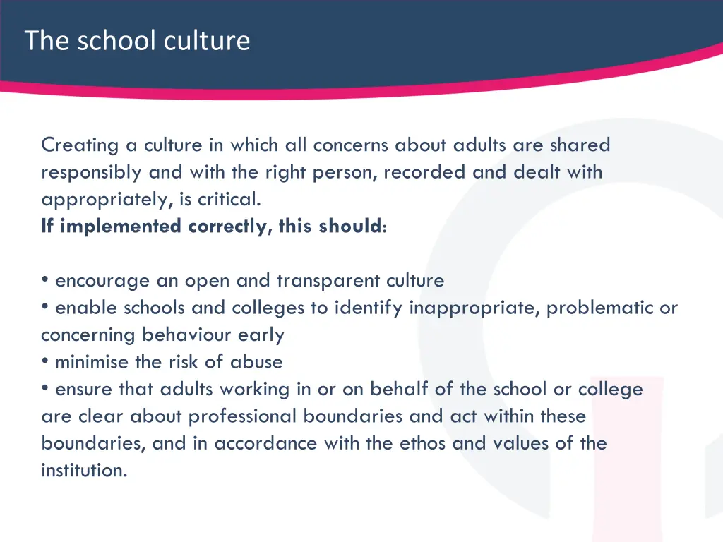 the school culture