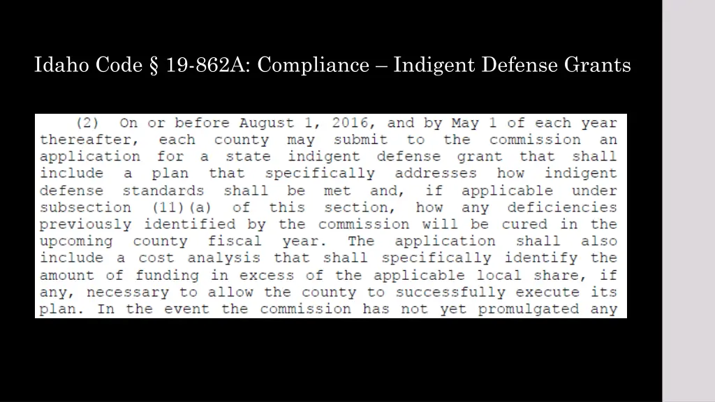 idaho code 19 862a compliance indigent defense