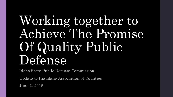 working together to achieve the promise