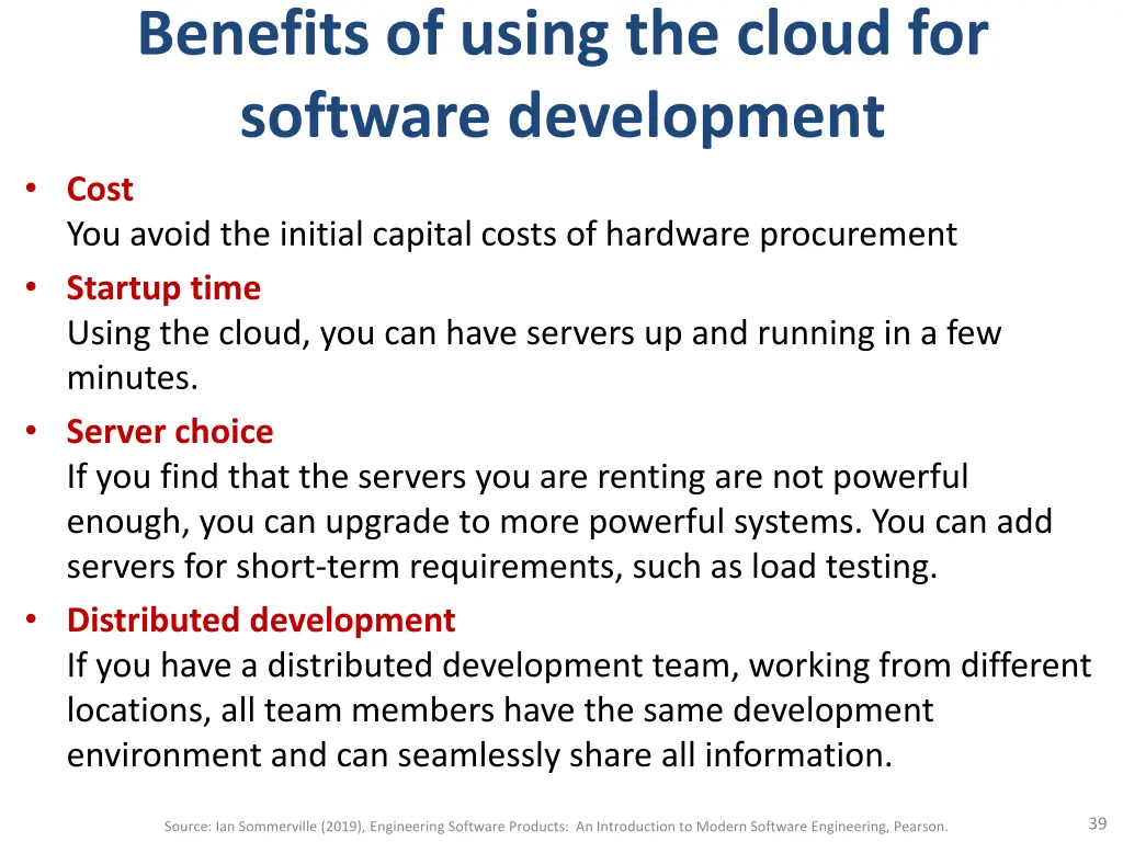 benefits of using the cloud for software