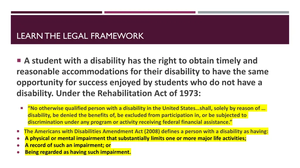 learn the legal framework