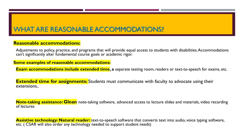 what are reasonable accommodations