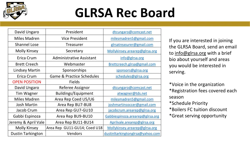 glrsa rec board