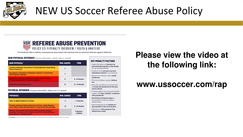 new us soccer referee abuse policy