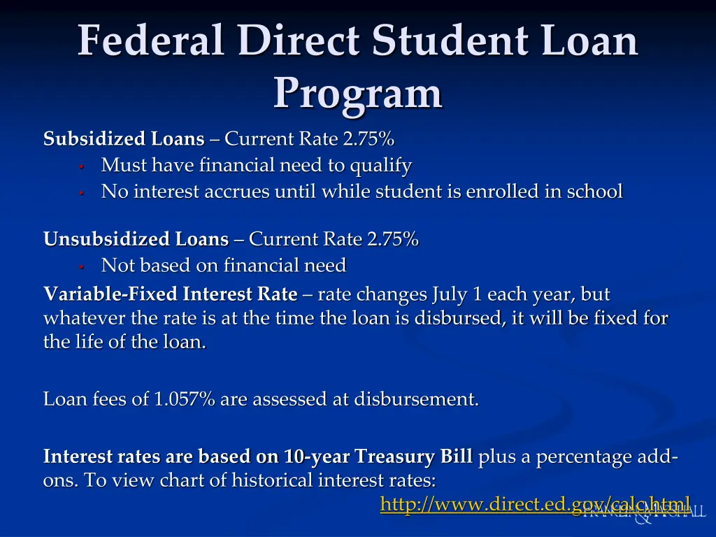 federal direct student loan program