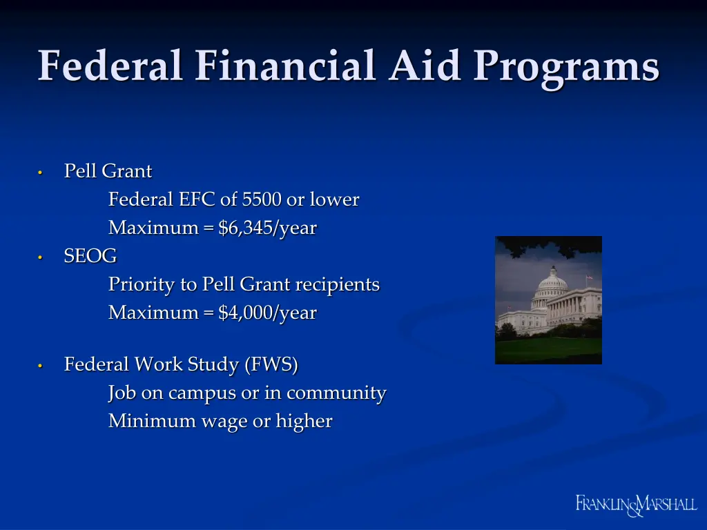 federal financial aid programs