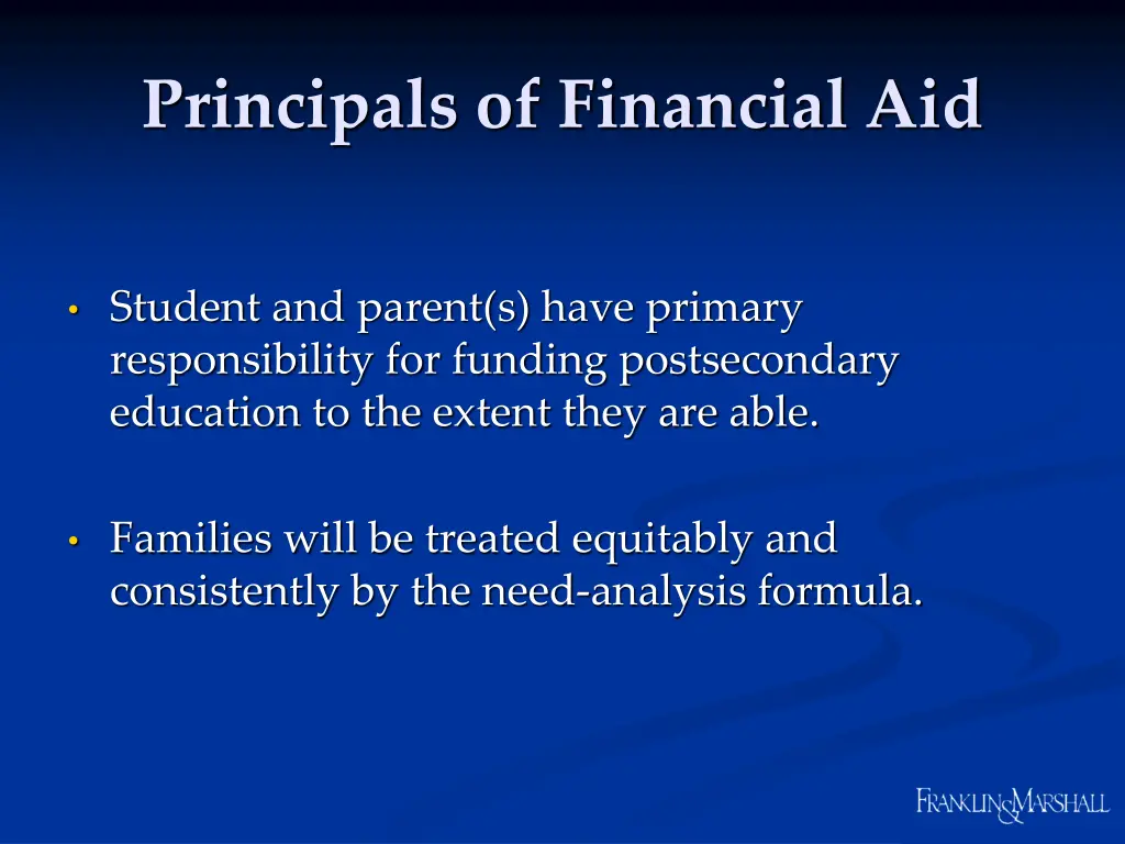 principals of financial aid