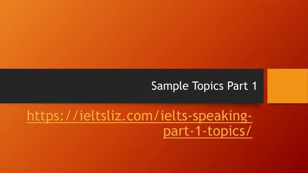 sample topics part 1