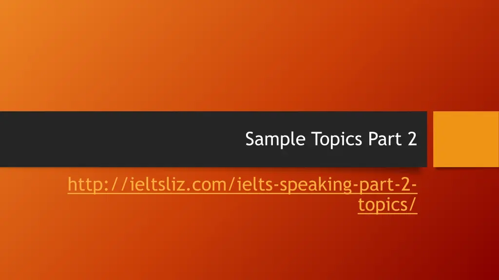 sample topics part 2