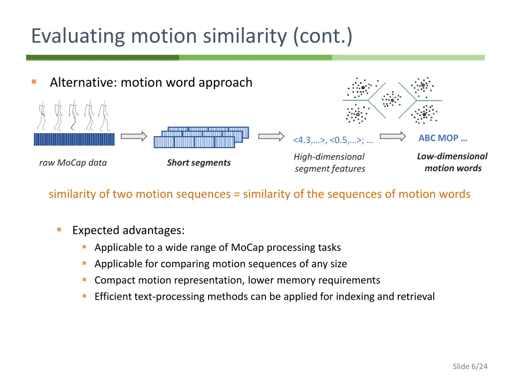 evaluating motion similarity cont