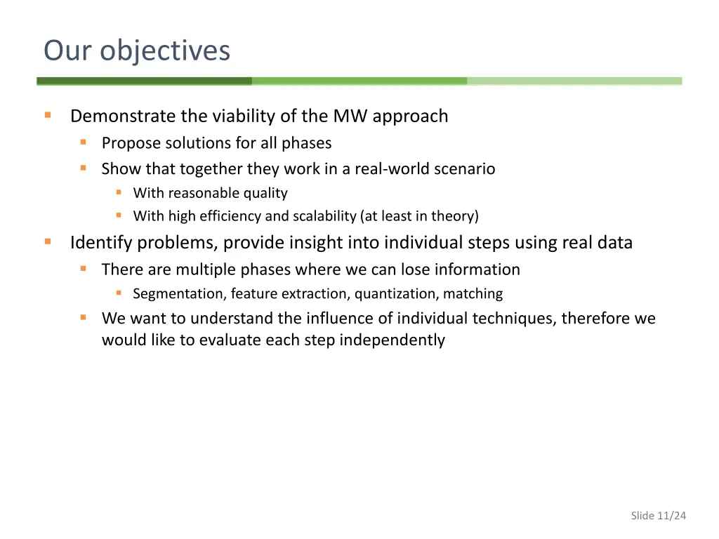 our objectives