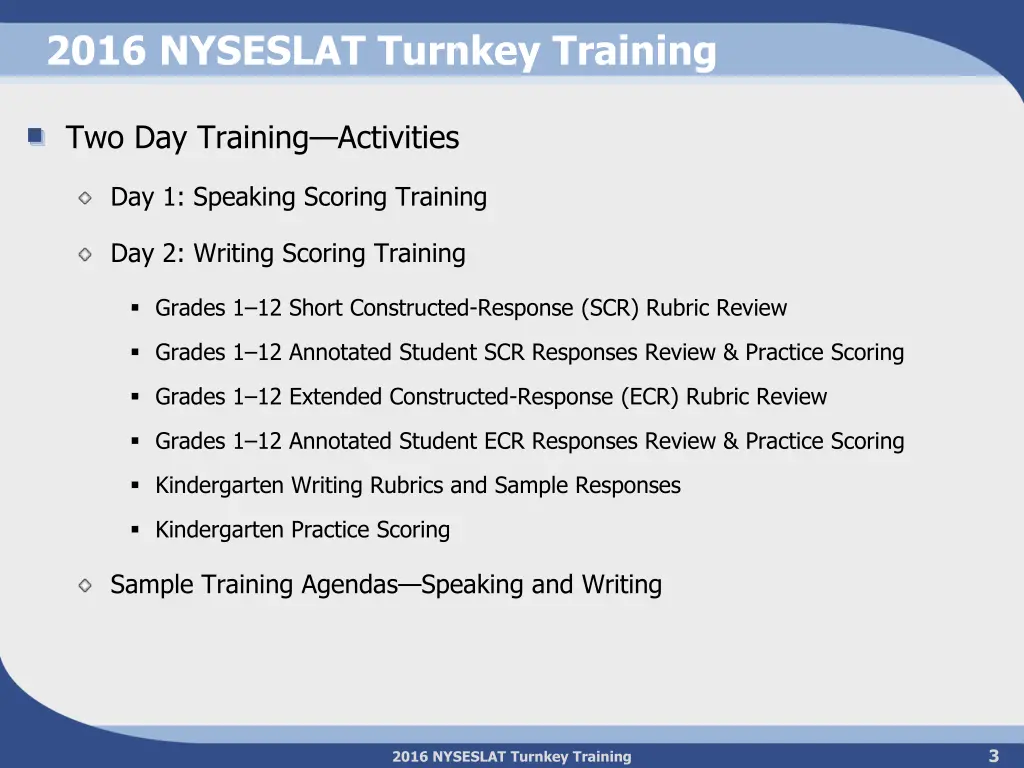 2016 nyseslat turnkey training