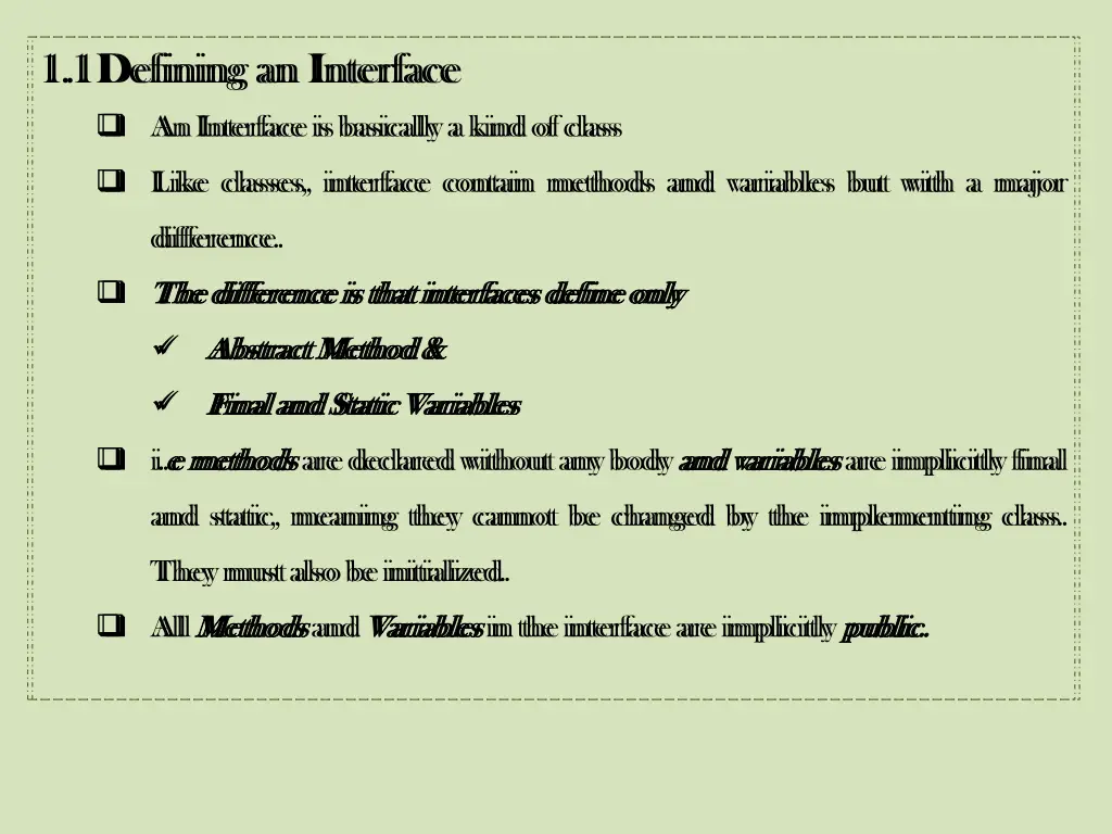1 1 defining an interface an interface