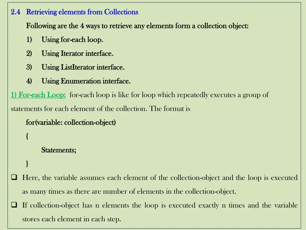 2 4 2 4 retrieving elements from collections