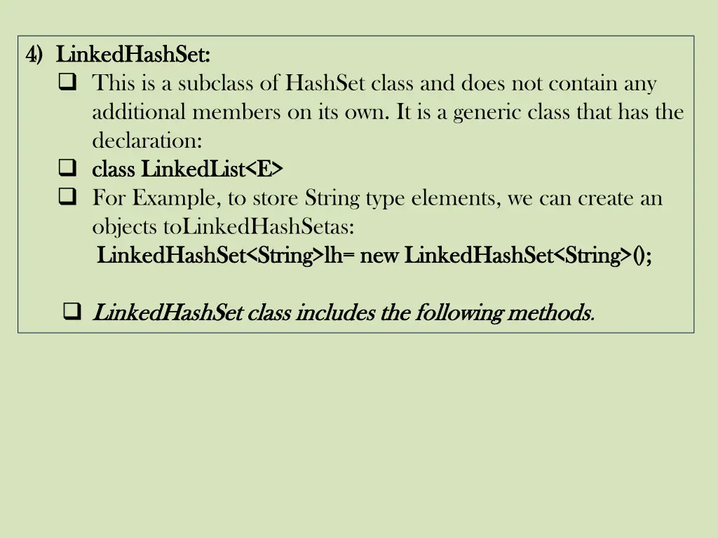 4 4 linkedhashset linkedhashset this