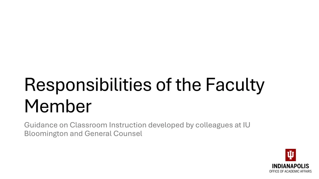 responsibilities of the faculty member guidance