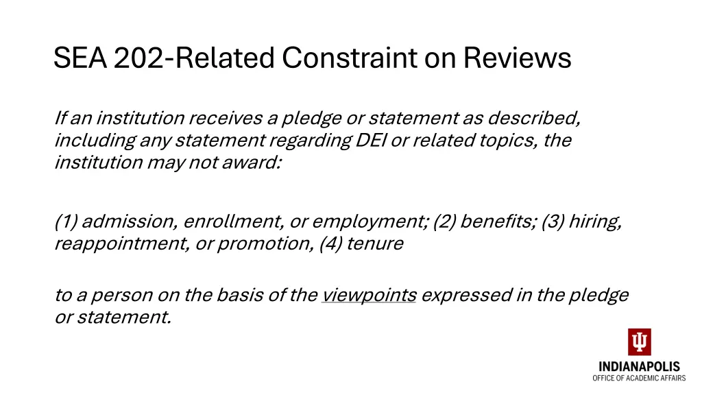 sea 202 related constraint on reviews