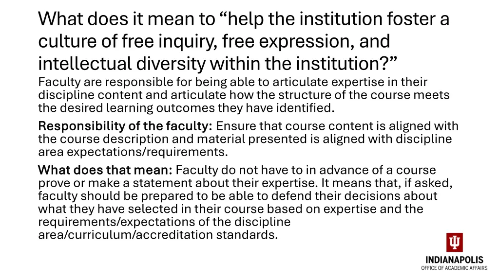 what does it mean to help the institution foster