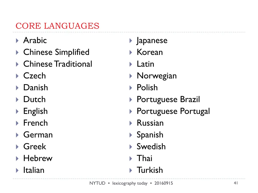 core languages