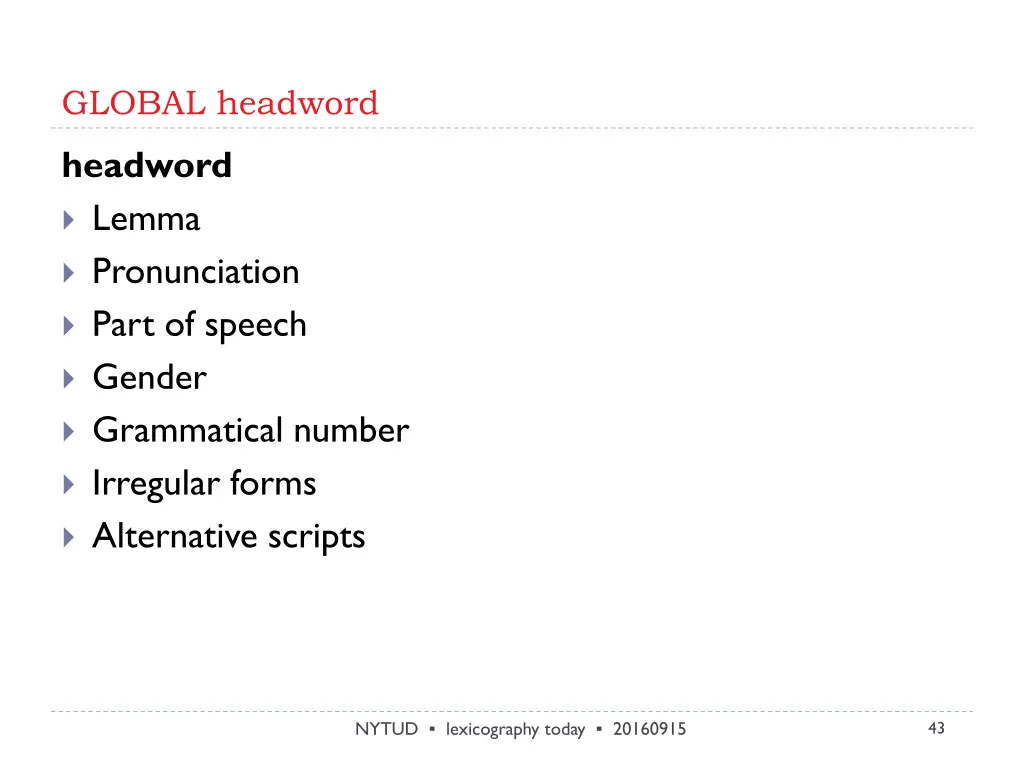 global headword