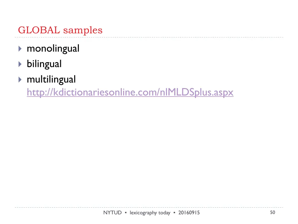 global samples