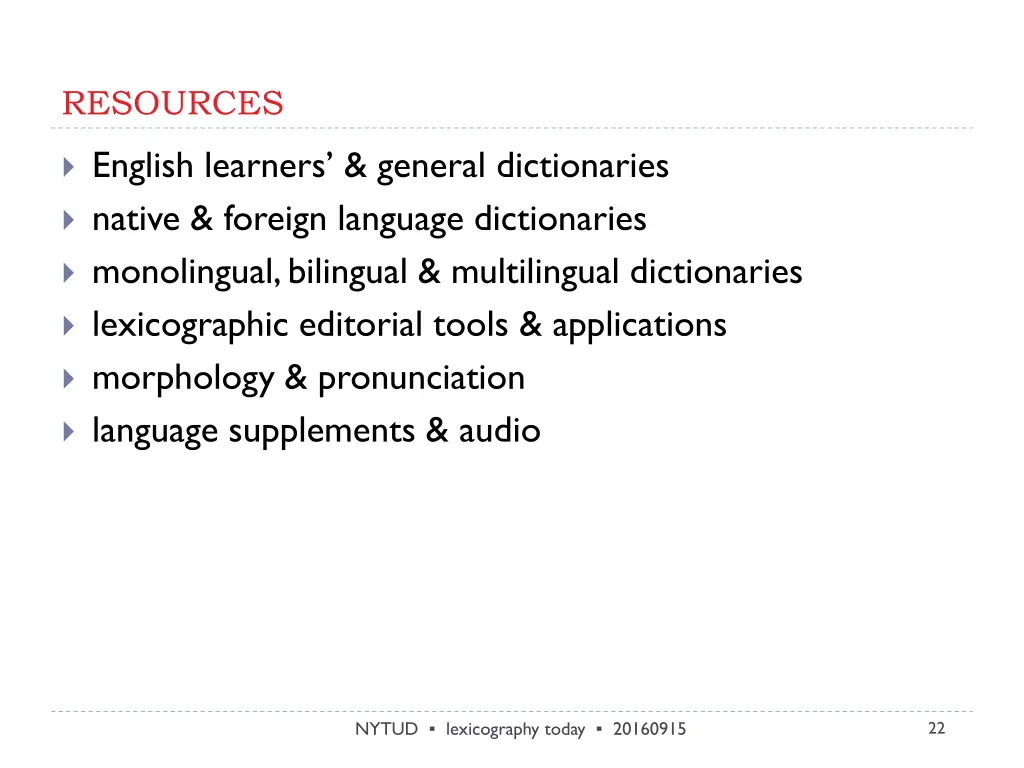 resources