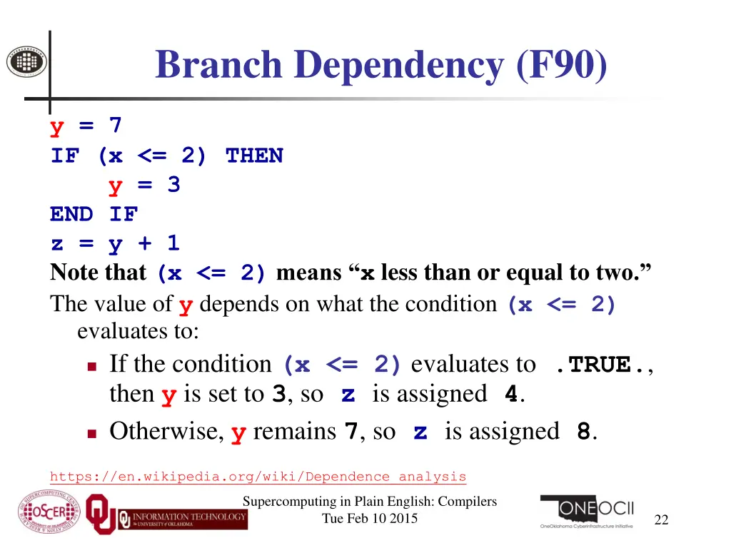 branch dependency f90