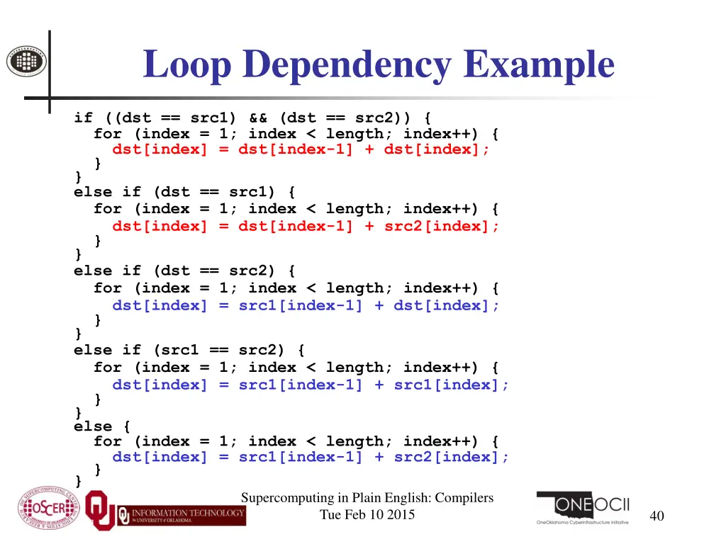 loop dependency example