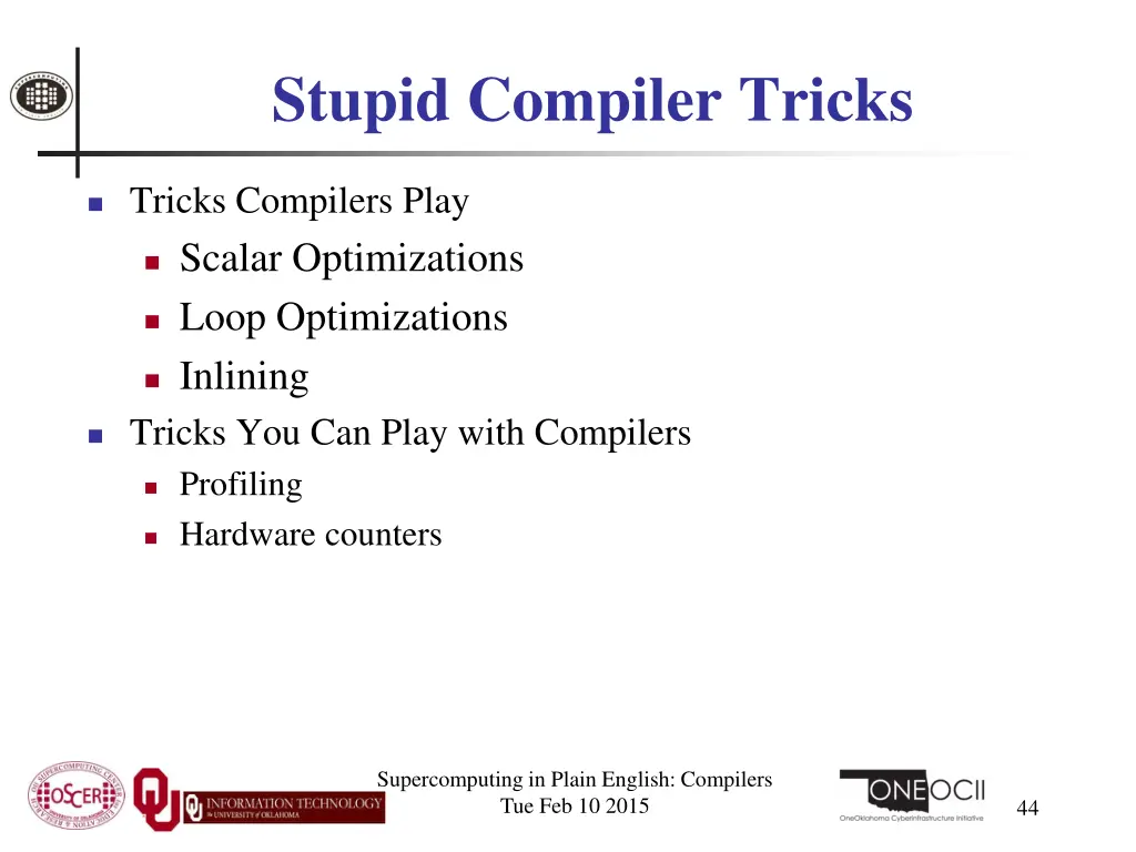 stupid compiler tricks 1