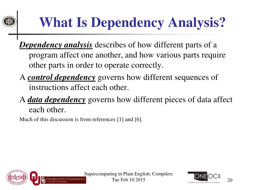 what is dependency analysis